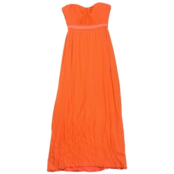 BCBGMaxazria Amber Melon Strapless Chiffon Maxi Dress sz 6 - Picture 2 of 15